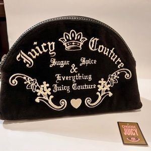 SOLD!! Juicy Couture Velvet Cosmetic bag in Black/Gold